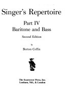 The Singer's Repertoire, Part I