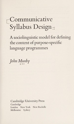 Communicative Syllabus Design