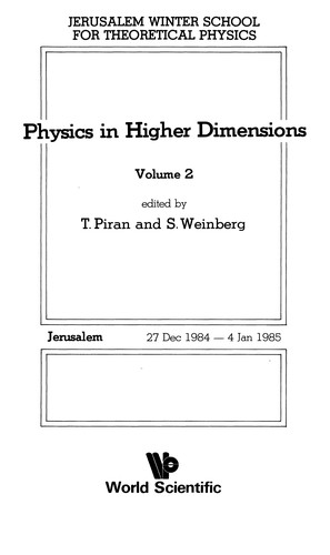 Physics in Higher Dimensions - Proceedings of the 2nd Jerusalem Winter School for Theoretical Physics - Volume 2