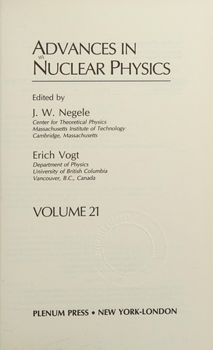 Advances in Nuclear Physics