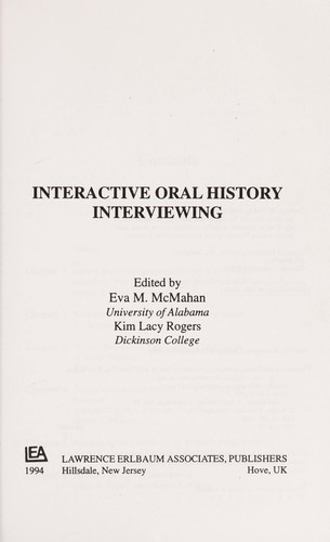 Interactive Oral History Interviewing