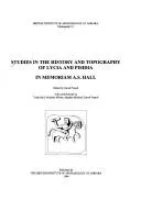 Studies in the History and Topography of Lycia in Memoriam A. S. Hall