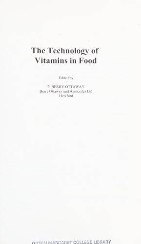 The Technology of Vitamins in Food (C&h)