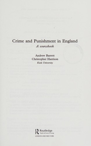 Crime and Punishment in England