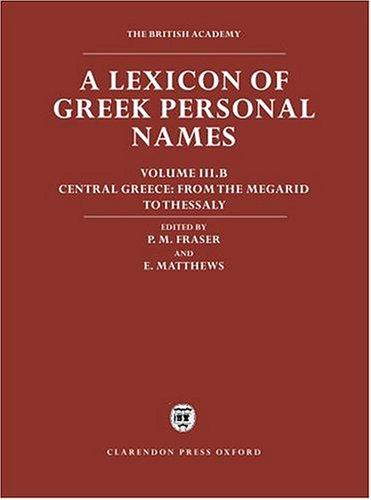 A Lexicon of Greek Personal Names