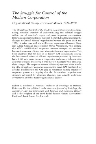 The Struggle for Control of the Modern Corporation