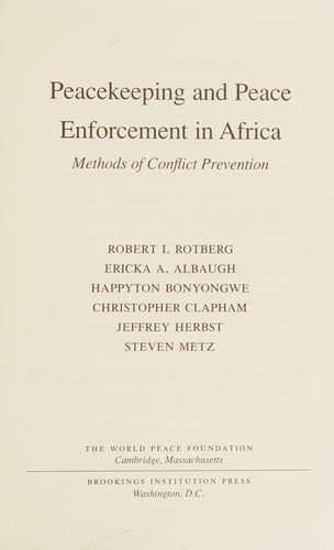 Peacekeeping and Peace Enforcement in Africa