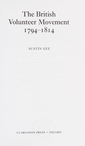 The British Volunteer Movement 1794-1814