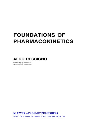 Foundations of Pharmacokinetics (2003)