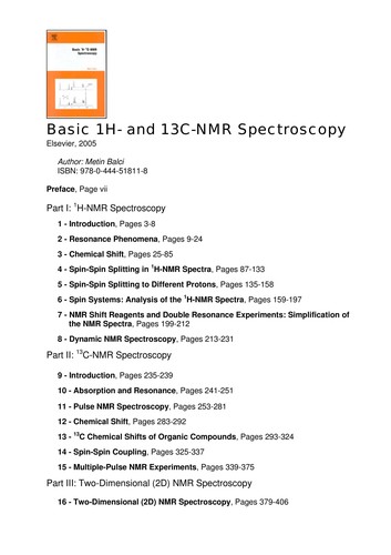 Basic 1h- And 13c-NMR Spectroscopy