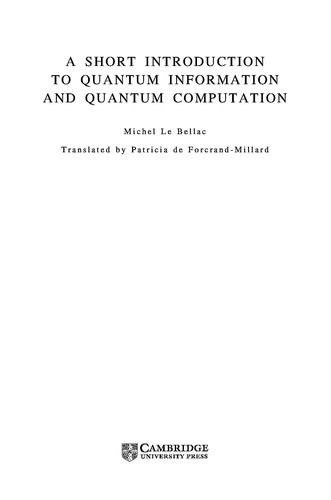 A Short Introduction to Quantum Information and Quantum Computation
