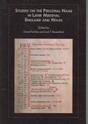 Studies on the Personal Name in Later Medieval England and Wales