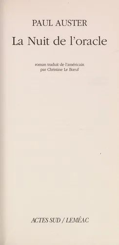 La Nuit De L'Oracle