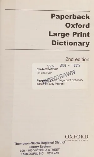 Paperback Oxford Large Print Dictionary