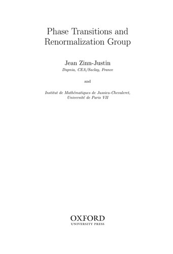 Phase Transitions and Renormalization Group