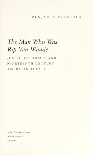 The Man Who Was Rip Van Winkle