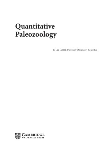 Quantitative Paleozoology