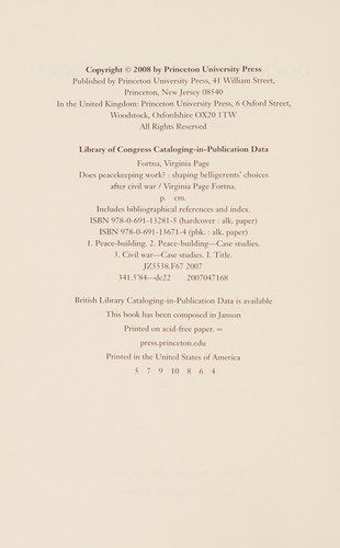 Does Peacekeeping Work?