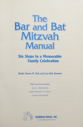 The Bar and Bat Mitzvah Manual