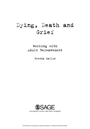 Dying, Death and Grief