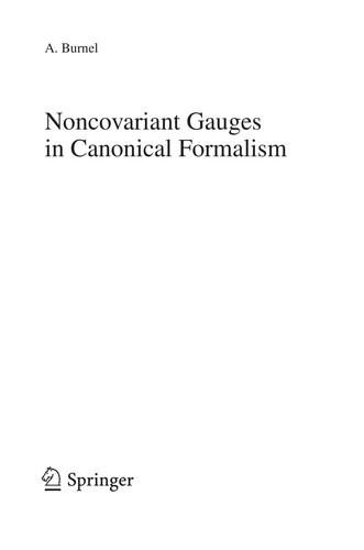 Noncovariant Gauges in Canonical Formalism (2009)