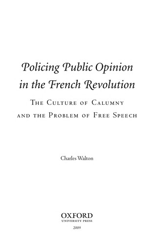 Policing Public Opinion in the French Revolution