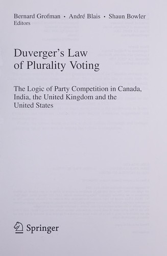 Duverger's Law of Plurality Voting