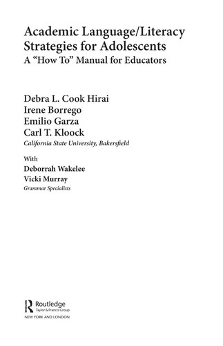 Academic Language/Literacy Strategies for Adolescents