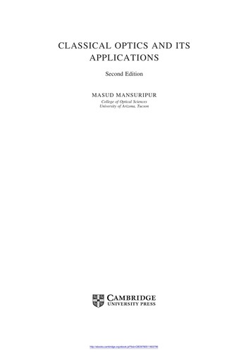 Classical Optics and its Applications