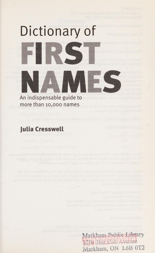 Chambers Dictionary of First Names