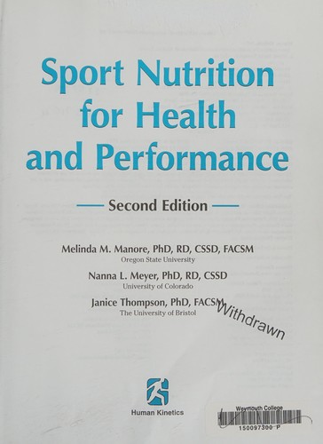 Sport Nutrition for Health and Performance