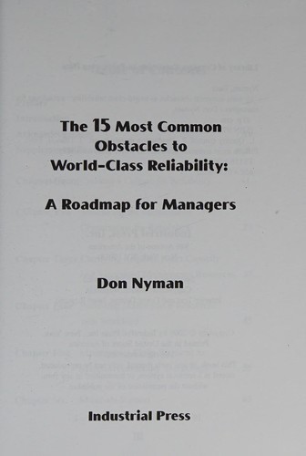 The 15 Most Common Obstacles to World-Class Reliability