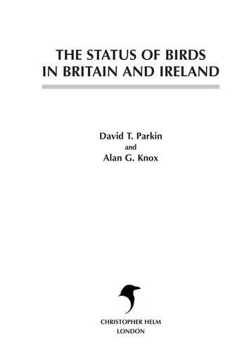 The Status of Birds in Britain and Ireland
