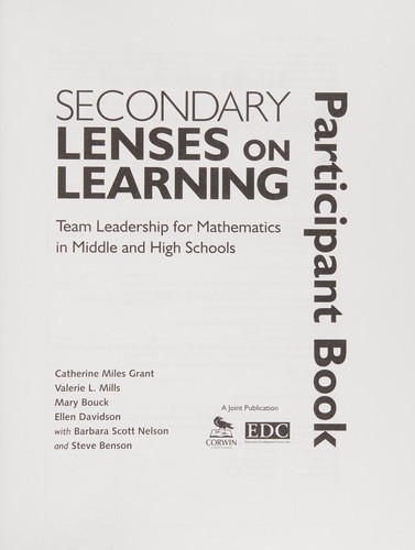 Secondary Lenses on Learning Participant Book
