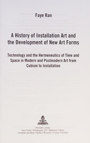 A History of Installation Art and the Development of New Art Forms