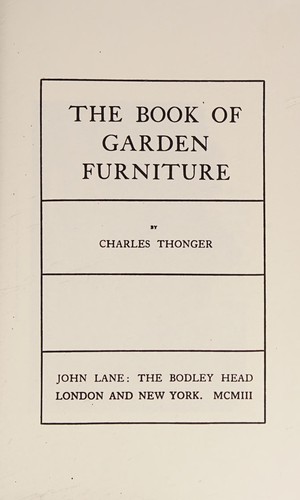 The Book Of Garden Furniture