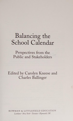 Balancing the School Calendar