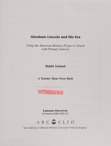 Abraham Lincoln and His Era