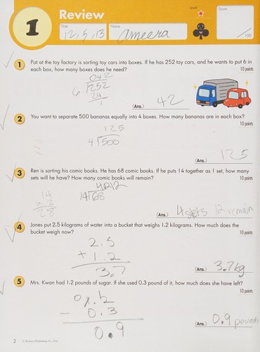 Kumon Grade 5 Word Problems