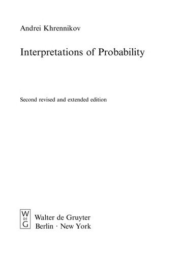 Interpretations of Probability (Rev. and Ext.)