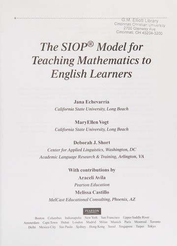 SIOP Model for Teaching Mathematics to English Learners, The