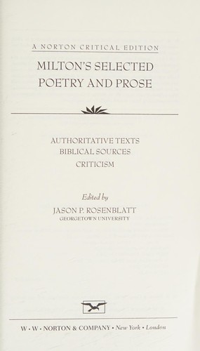 Milton's Selected Poetry and Prose