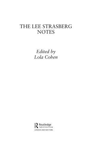 The Lee Strasberg Notes
