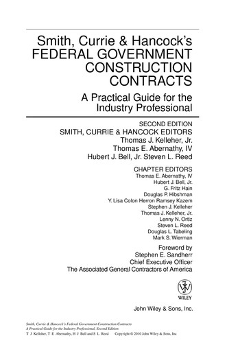 Smith, Currie & Hancock's Federal Government Construction Contracts