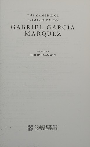 The Cambridge Companion to Gabriel Garcia Marquez