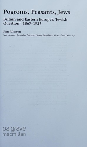 Pogroms, Peasants, Jews