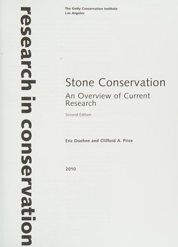Stone Conservation - An Overview of Current Research