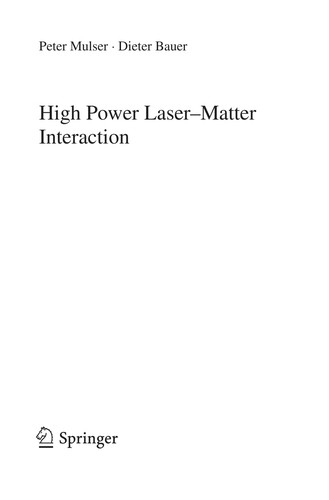 High Power Laser-Matter Interaction