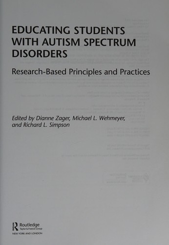 Educating Students with Autism Spectrum Disorders