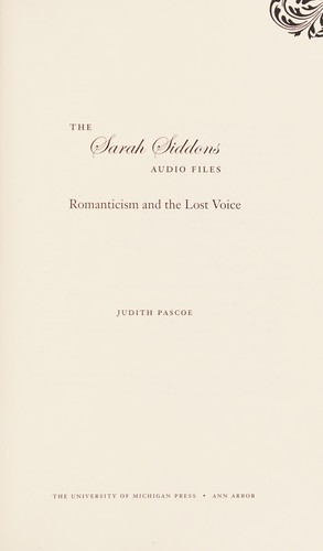 The Sarah Siddons Audio Files